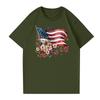 Women's Fashion Independence Day  Printed Round Neck Short Sleeved Casual T-shirt Top