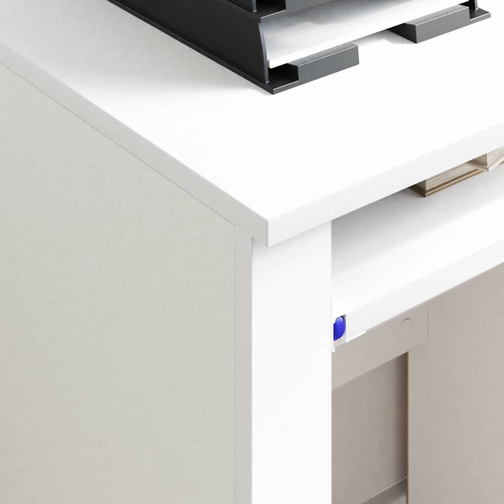 Rolling Table with Shelf White 91 x 50 x 77 cm Particleboard