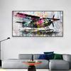 Banksy Graffiti Art Poster Blue Watercolor Prints Pop Street Art Canvas Painting Home Living Room Wall Art Canvas Painting