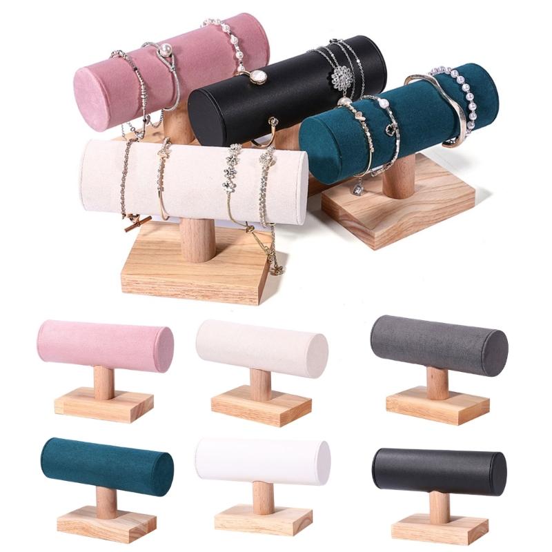 Wood Bracelet Display Stand Stylish Jewellery Holder Jewelry Storage Organizer for Wristchain Bangles Accessory Rack