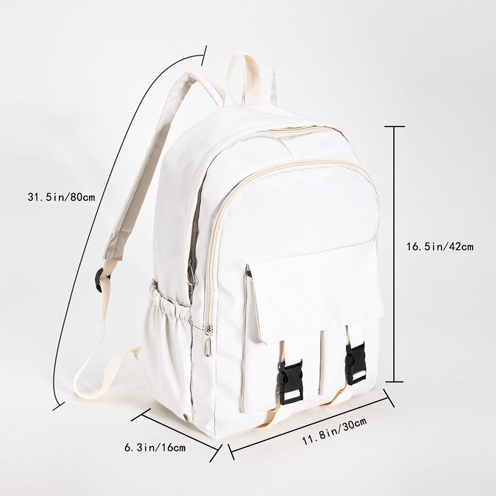 Sweet Soft Sister Solid Color Large Capacity Student Schoolbag School Season New College Students Ins Backpack Teen Girls Boys