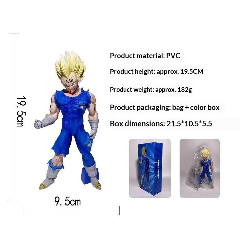 Super Majin Vegeta Figure 27Cm Ultra Ego Figurine With 4  And Led Light Anime Model Toy Bookshelf Ornament