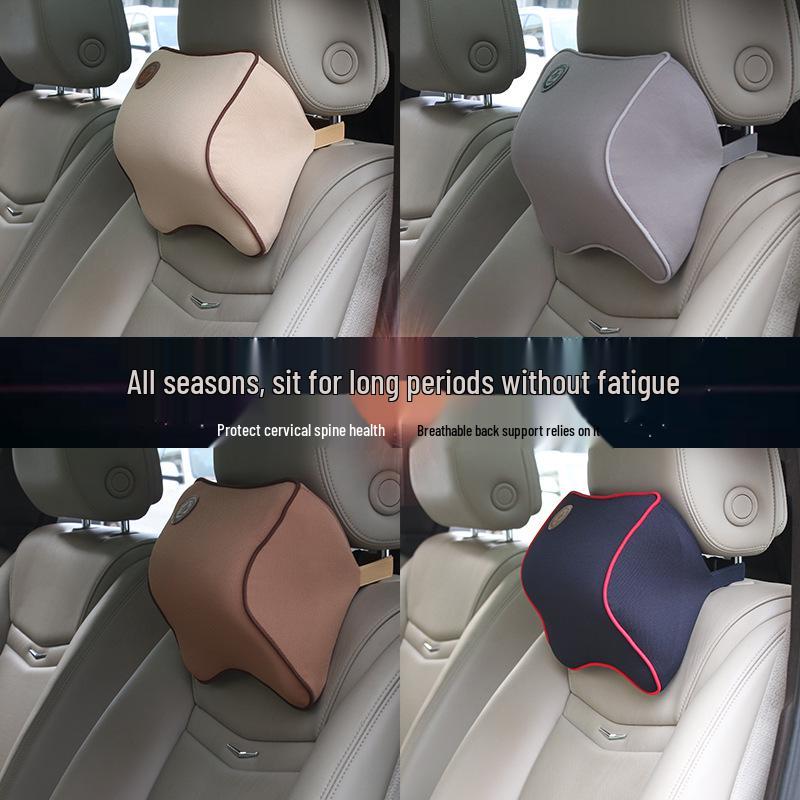 Car Headrest Memory Foam Neck & Lumbar Support Pillow - Customizable.