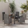 Day and Night - Day and Night 5-piece Garden Dining Set and Gray Synthetic Rattan Cushions
