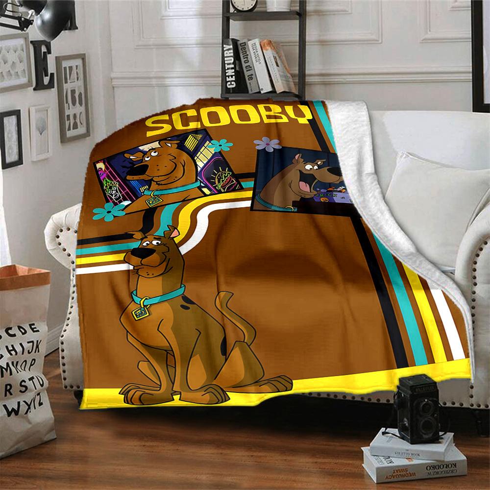 1pz Plaid in Flanella Scooby-Doo Mystery - Leggero Morbido Caldo Coperta per Tutte le Stagioni per Divano, Letto, Viaggio, Campeggio L1029089
