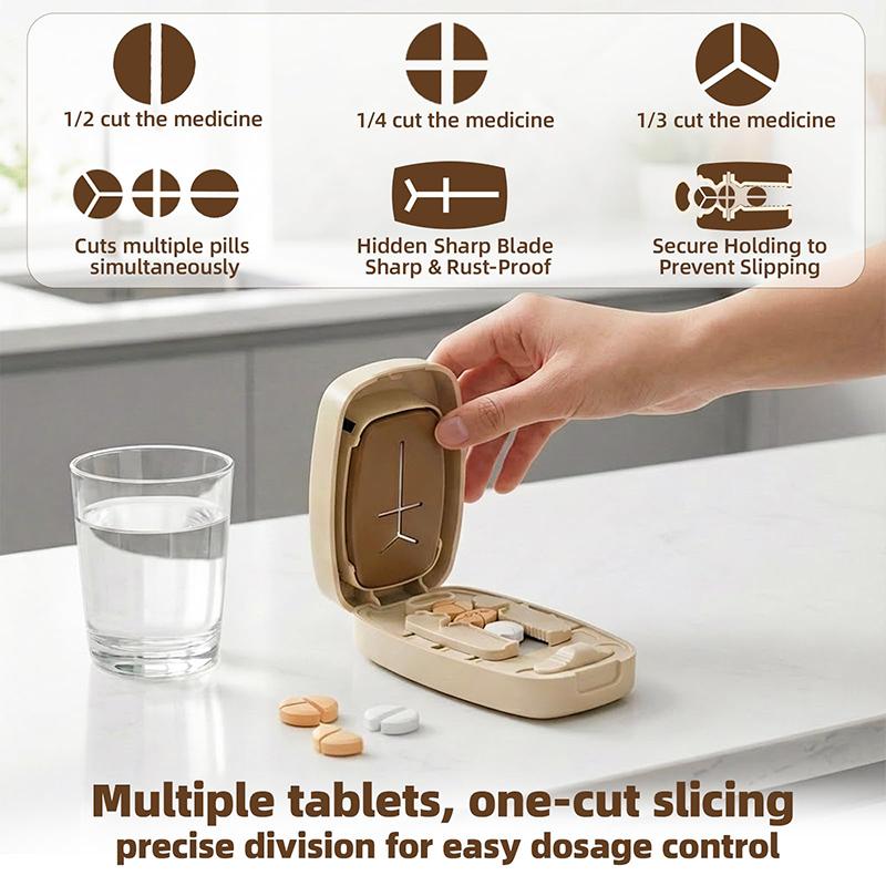 Rectangular Pill Cutter Available In 3 Colors Cuts Pills Into Multiple Sizes Meet Daily Medication Needs Compact Portable Ideal