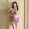 A Korean Ins Sexy Bikini Swimsuit for Women with Small Breasts Gathering Fashionable Floral Hot Spring Swimsuit