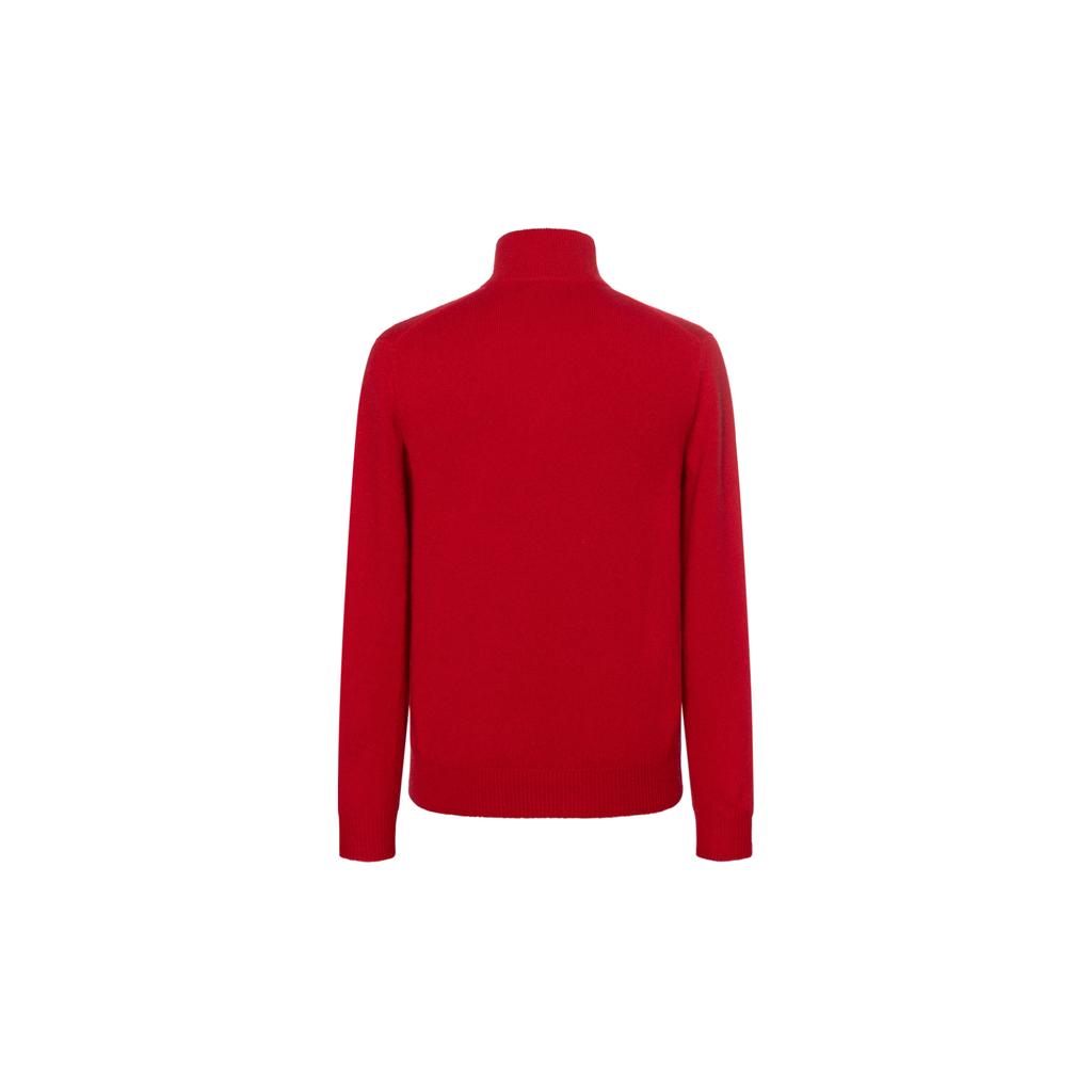 Polo Ralph Lauren Ss23 Ensfarget Genser med Broderi og Halv Glidelås Herregenser 710777743-011