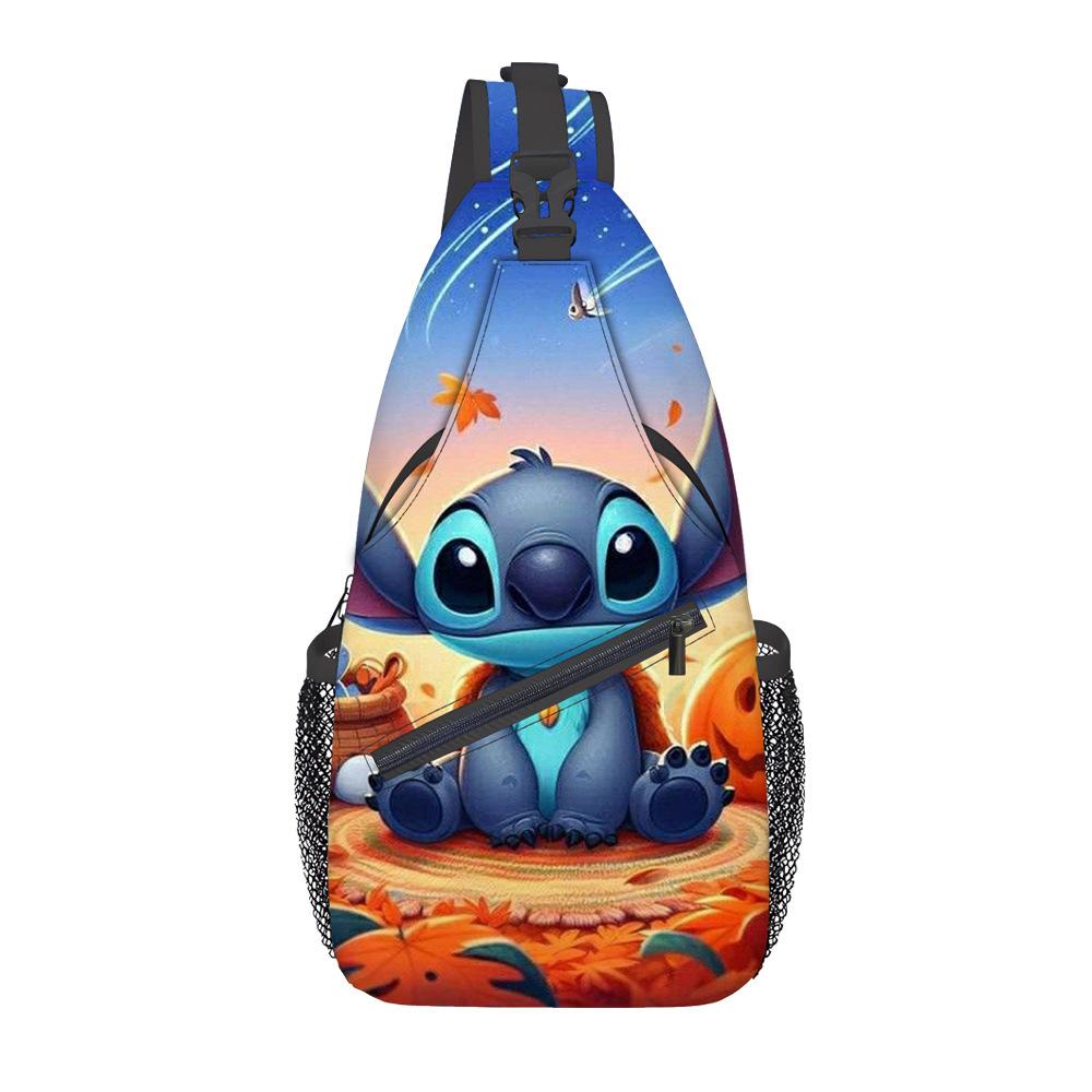 Breast Bag Women'S Fashion Oxford Cloth Cartoon Shoulder Messenger Bag Large Capacity Cycling Breast Bag