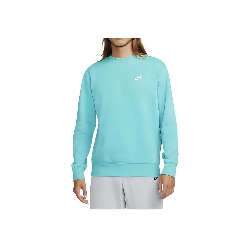 Nike Solid Color Letter Embroidered Crew Neck Pullover Long Sleeve Sweatshirt Unisex sweatshirt Light-Blue BV2663-392