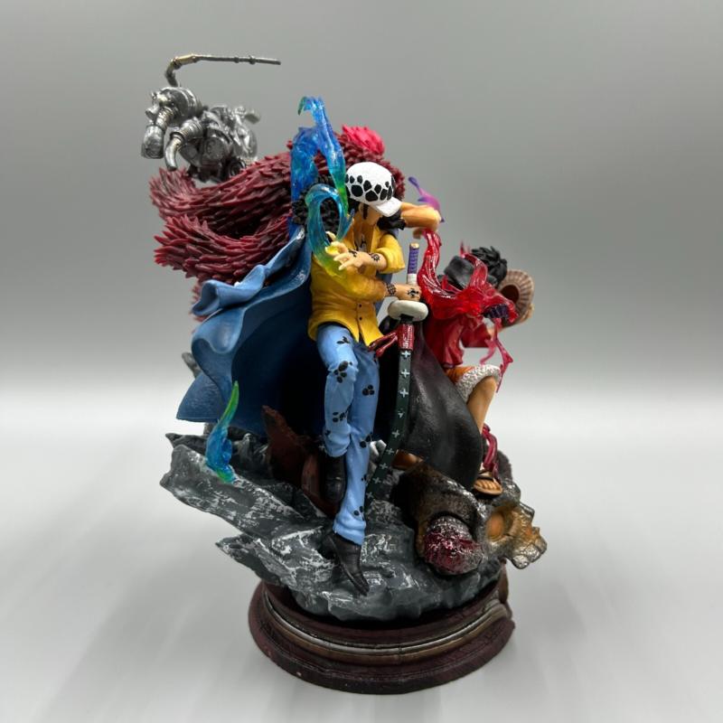 TOP ! Statue Collection Figurines ONE PIECE LUFFY + TRAFALGAR LAW + EUSTASS KID