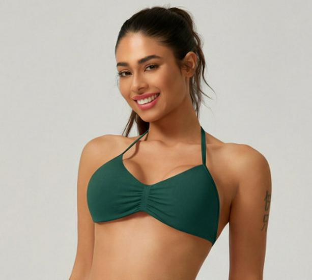 2025. gada pavasara/vasaras bezšuvju, augsti elastīgs, muguras daļā atsegts jogas viengabala sporta krūšturis sievietēm