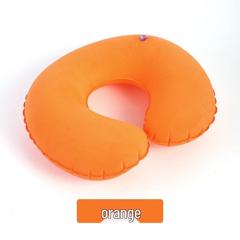 Portable Inflatable U-Shaped Neck Pillow for Travel, Office, Car & Airplane Nap Support