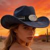 Sueded Cowboy Cap with Wide Brims for Women Men Enhancing Durability Comfort Wear for Music Festival Party Essential