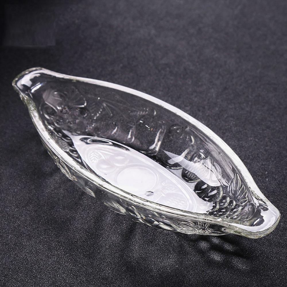 2pcs Transparent Boat Shaped Ice Cream Bowl Large Size Salad Serving Bowl Dessert Plate  Hotels
