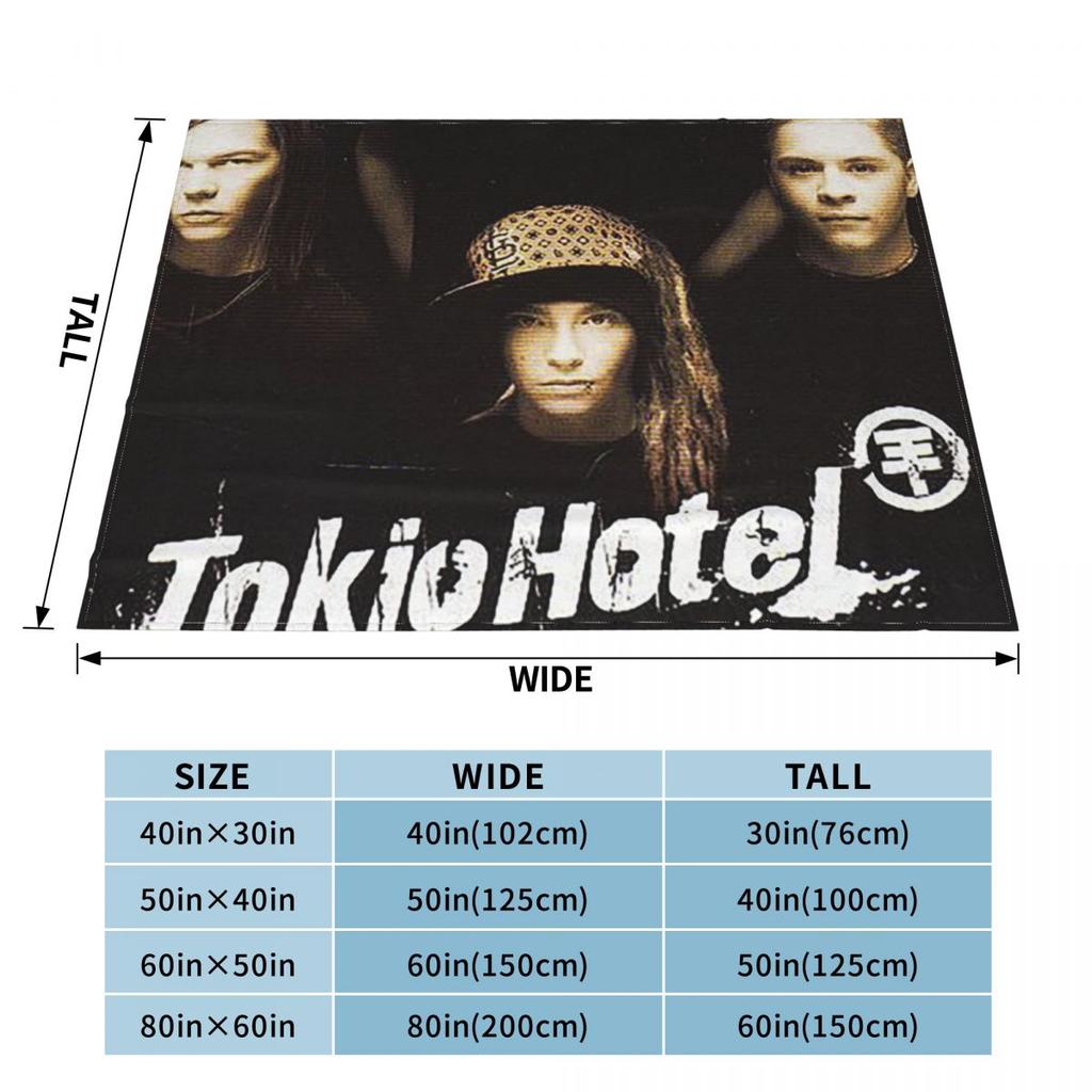 Tokio Hotel Tom Kaulitz Blanket Soft Warm Flannel Throw Blanket Bedspread for Bed Living Room Picnic Travel Home Couch