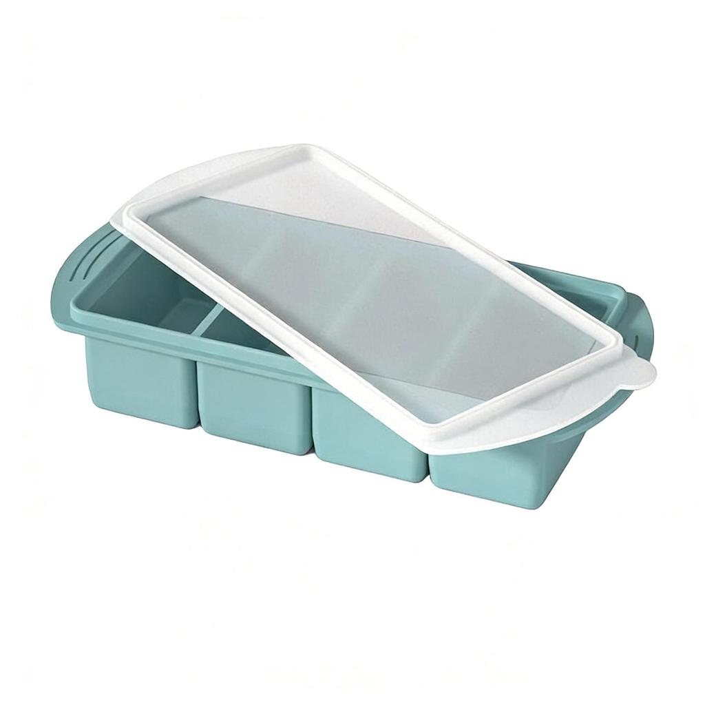 Frozen Soup & Baby Food Silicone Ice Cube Tray - 4/2 Grids, Freshness Storage Box.