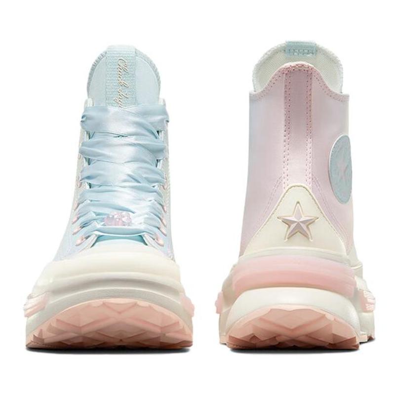 Converse Run Star Legacy CX Comfortable and Versatile High-Top Board Shoes Women's White Pink Blue