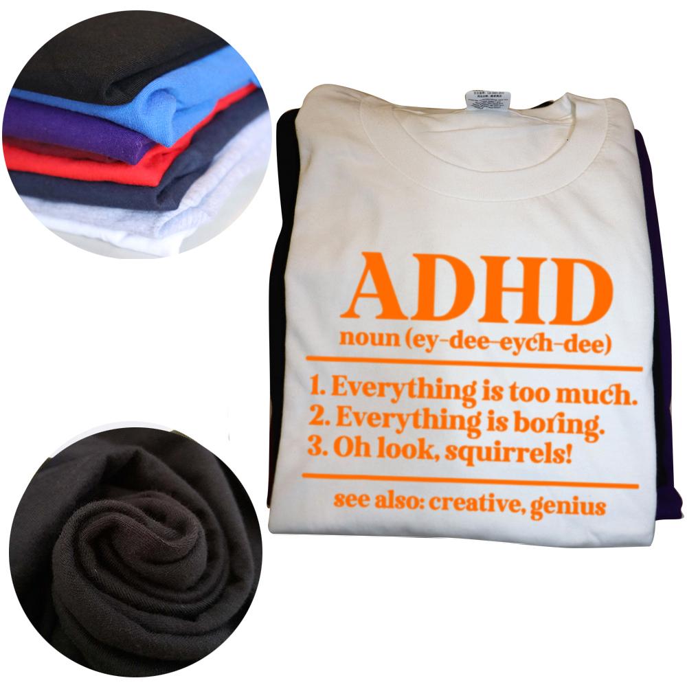 Funny ADHD Definition Awareness T Shirts Summer Graphic Cotton Streetwear Short Sleeve Birthday Gifts T-shirt Mens Clothing