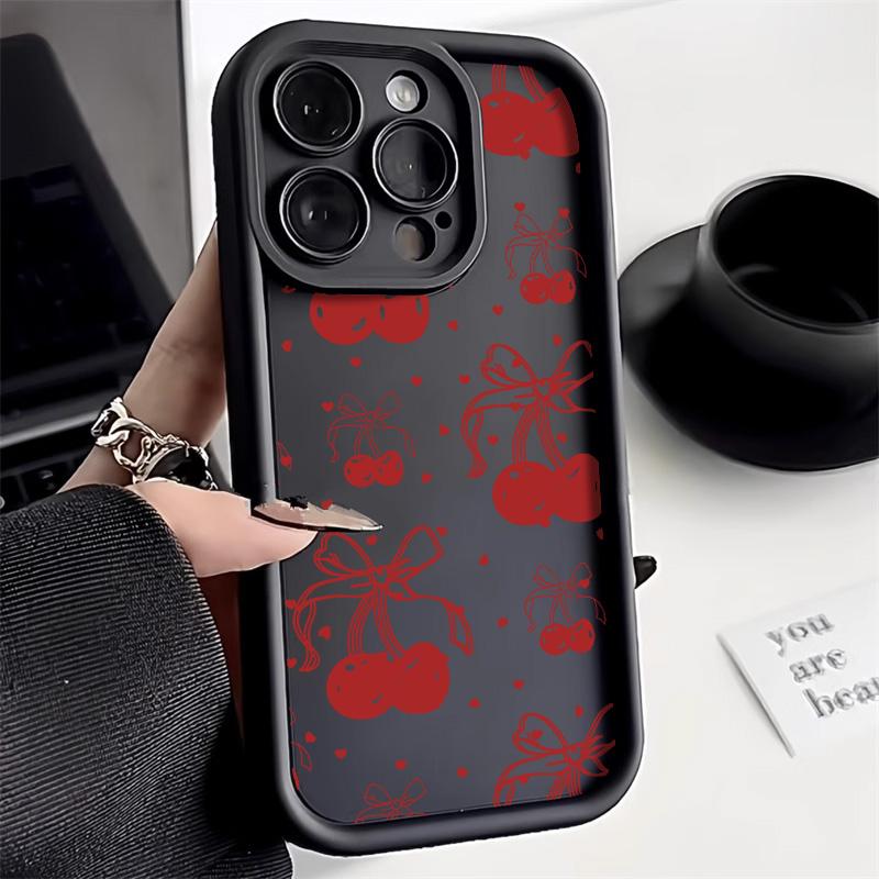 Red Cherry Phone Case For Samsung Galaxy S25 Ultra Case Samsung S22 Plus S23 S24 Ultra S20 S21 FE A73 A71 4G A06 A05S Case Cover
