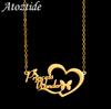 Atoztide Personalized Custom 2 Names Necklace for Women Stainless Steel Heart Brtterfly Choker Link Chain Birthday Jewelry Gift