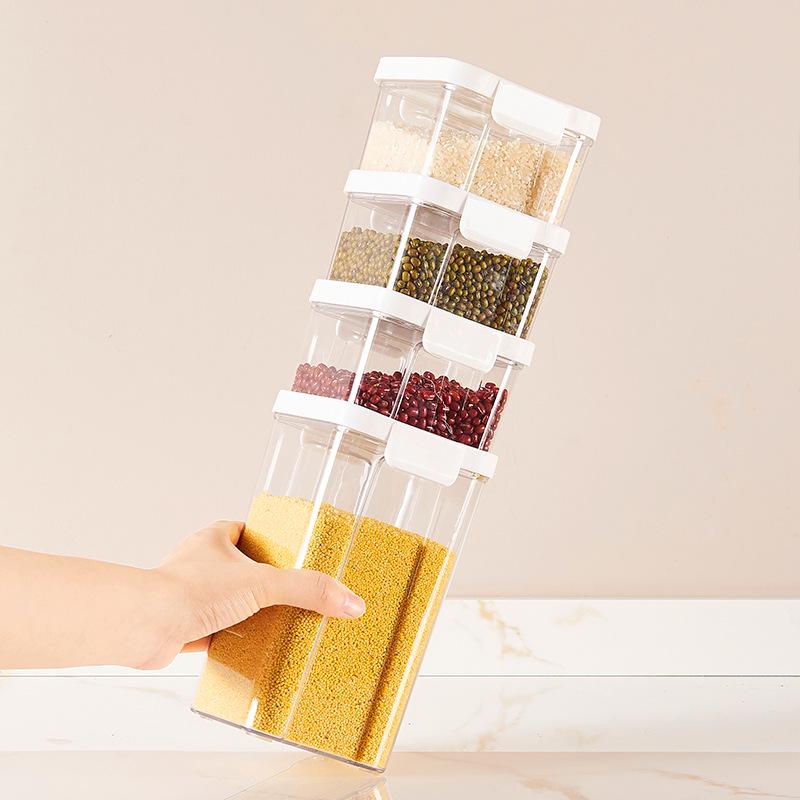 Transparent Airtight Food Storage Jar for Grains & Cereals - Sealed Fresh-Keeping Container with Lid