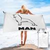 Mann LKW Bus Doppeltnutzung Logo Strandtuch Weiche Mikrofaser Schnelltrocknend Saugfähig Schnelle Handtücher Für Pool