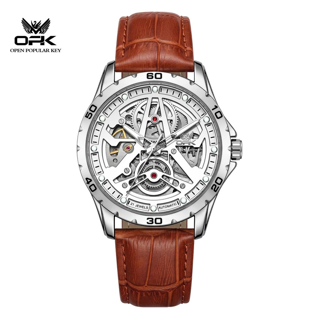 OPK 6110 Men's Mechanical Watches Classic Fashion Hollowed Dial Luminous Waterproof Man Business Wristwatch New