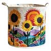 Decorative Fabric Laundry Basket with Carry Handles, Folding Polyester Hamper for Closet Blanket and Towel Storage