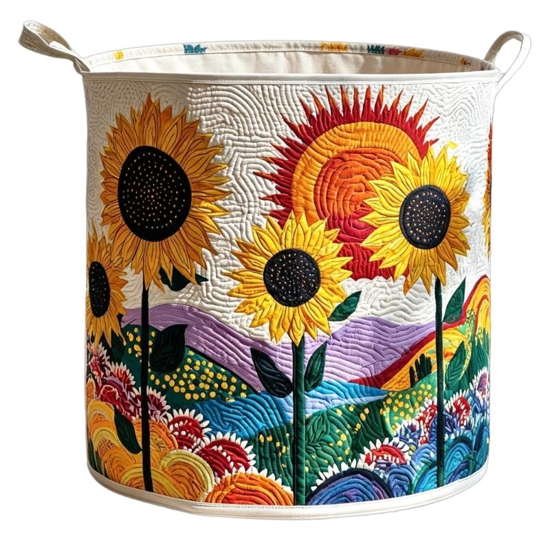 Decorative Fabric Laundry Basket with Carry Handles, Folding Polyester Hamper for Closet Blanket and Towel Storage