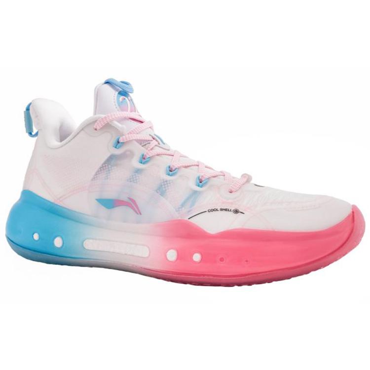 Li Ning YuShuai 14 Basketball Shoes Unisex Low Top White/Blue/Pink ABAR123-1