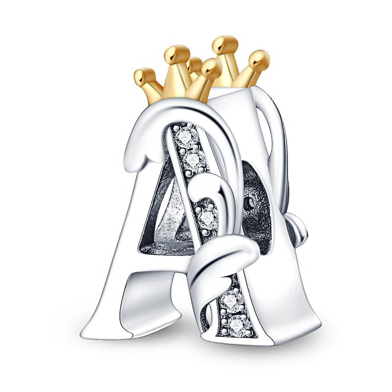 Charms Plata De Leyfit Pan Original Bracelets 26 Letter English Alphabet Beads Pendant Firely Diy Jewelry Making
