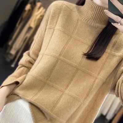 High-neck Dicken Pullover Frauen Lose Herbst Winter Neue Wolle Gestrickte Pullover Rollkragen Pullover Pullover