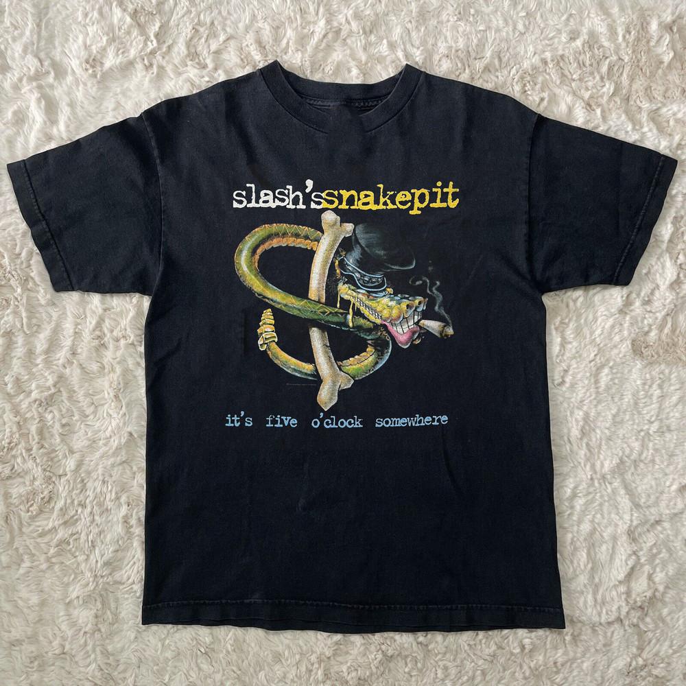 

1995 Концертный тур Слэша Snakepit Черная Все Размеры Подарок Футболка для Фанатов OM80 Унисекс Футболка XL