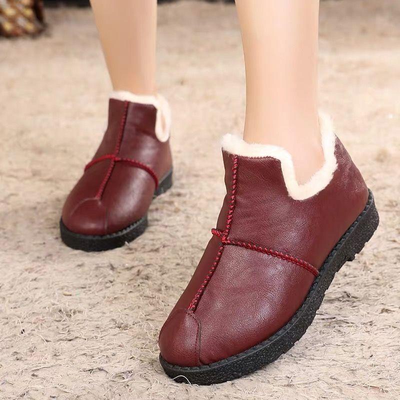 Winter New Waterproof Thickened Women's Cotton Shoes Women's Shoes Velvet Warm Cotton Shoes Casual Non-slip Mother Shoes