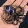Salbei-Amethyst-Oktopus-Form-Edelstein, reiner Kupferdraht, umwickelt, handgefertigter Anhänger, Schmuck, Geschenk für Sie