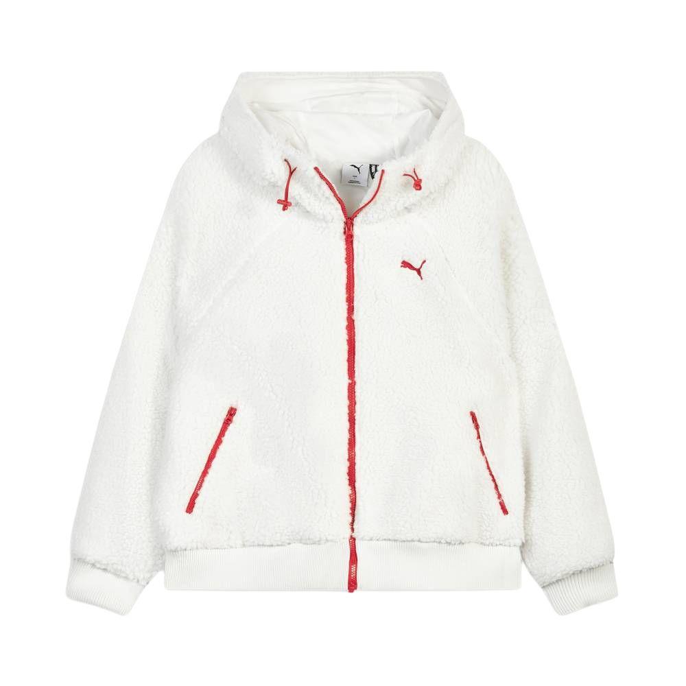 Puma Retro Loose Hooded Sports Casual Long Sleeve Fleece Jacket Women jackets 694996-91 S