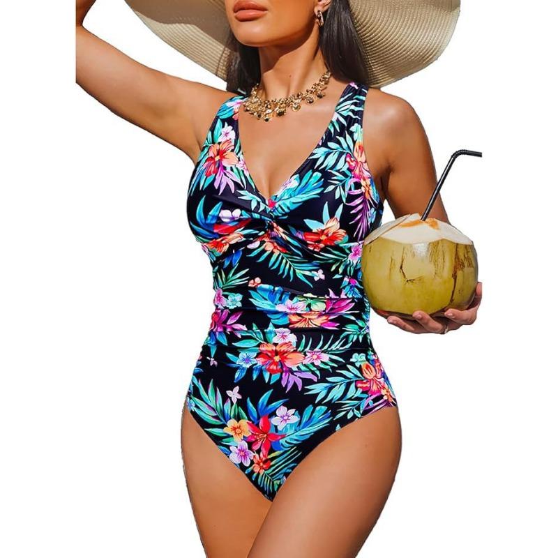 New Popular One-piece Bikini Sexy Leopard Print Splicing European and American Thin Waist Swimsuit Swimsuit