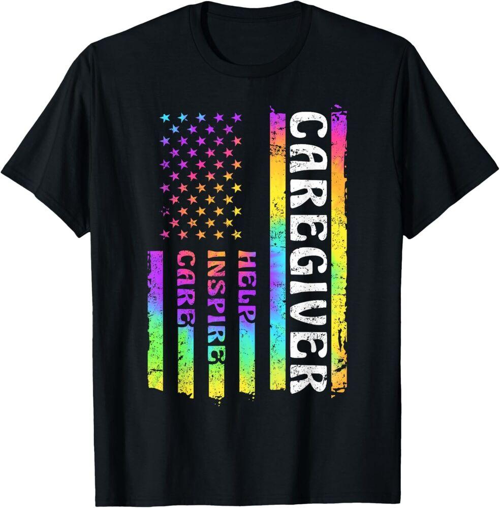 Caregiver Appreciation American Watercolor Flag Help Inspire Gift Unisex T-Shirt
