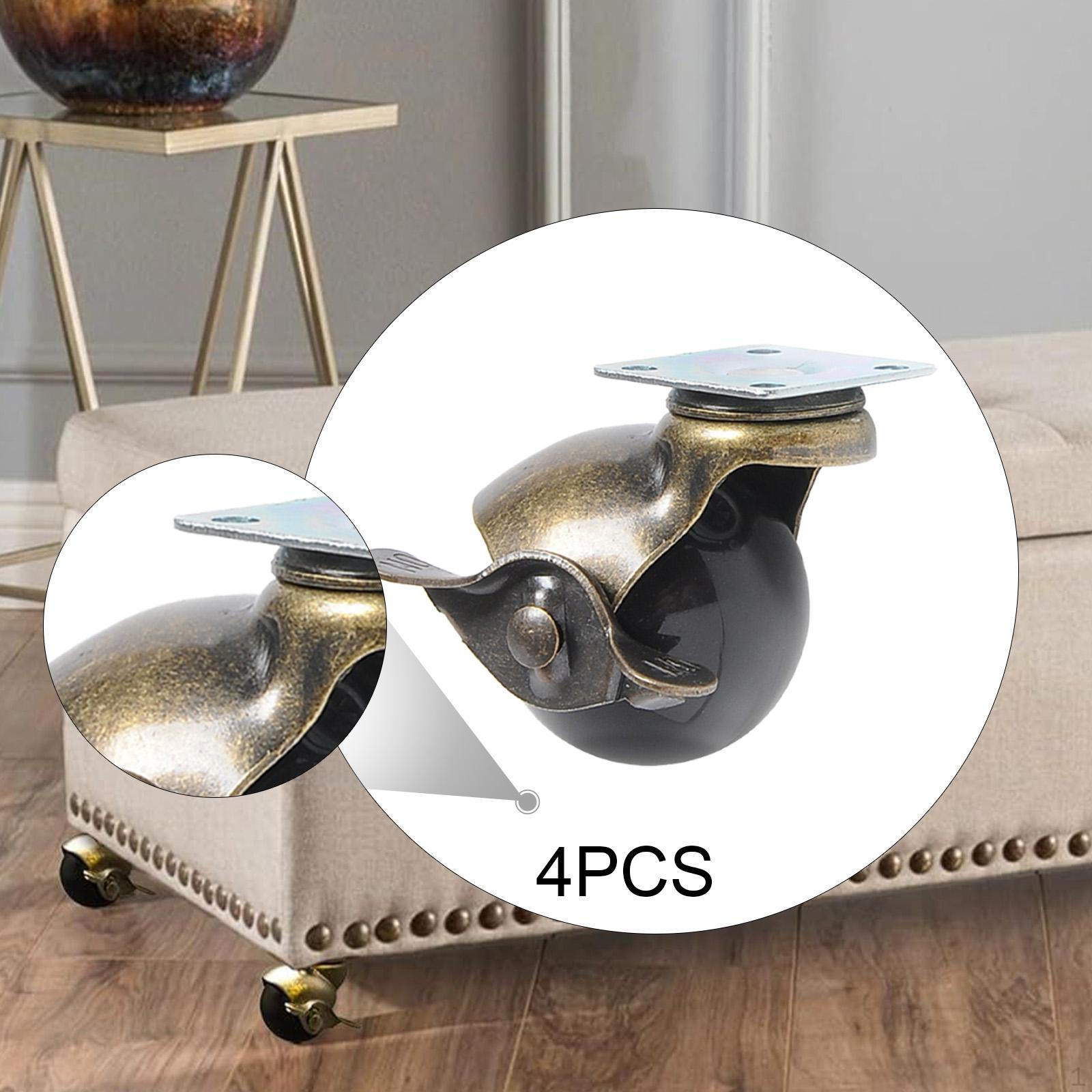 

Набор из 4 шариковых роликов, античная латунь, винтажные, универсальные, прочные, поворотные колеса на пластине для дисплея 2inch