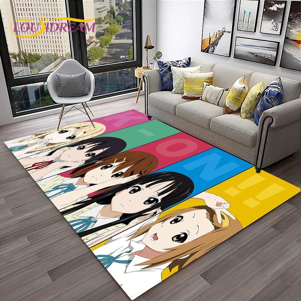 Cute Lolita K-ON Kawaii Girls Cartoon Carpet Rug for Home Living Room Bedroom Sofa Doormat Decor,kid Area Rug Non-slip Floor Mat