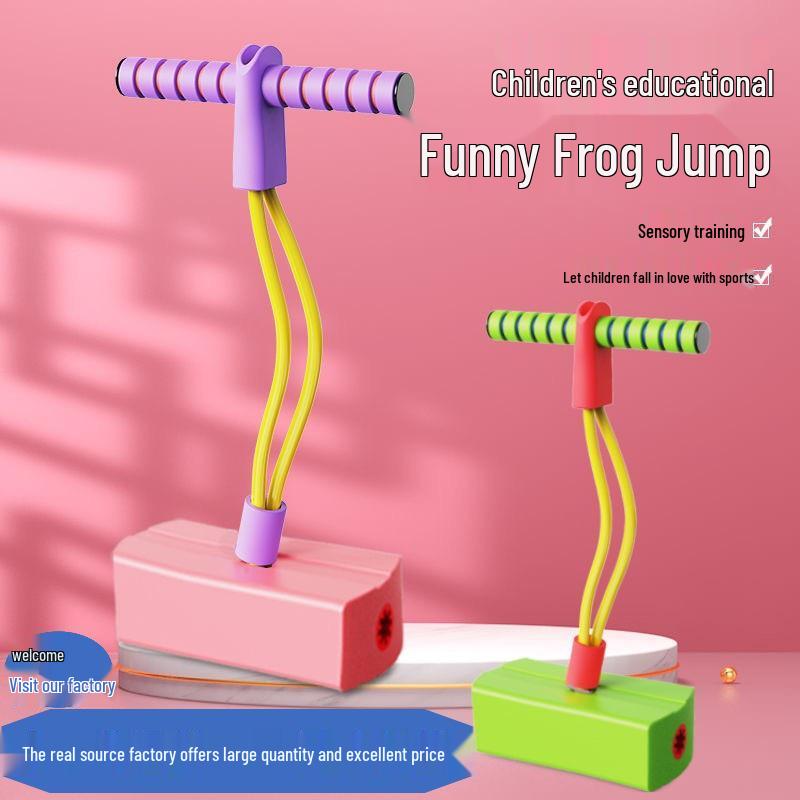 Children's Sound Frog Jump Baby Bouncy Stick with Ball