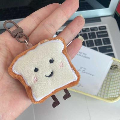 Kreslený plyšový toastový chléb figurka přívěsek přívěsek na klíče batoh závěsy ozdoby dárek