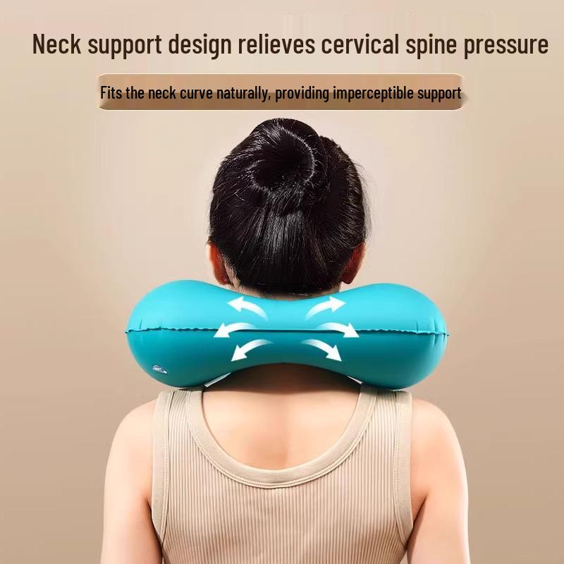 Inflatable U-Shaped Travel Neck Pillow for Airplanes & Trains