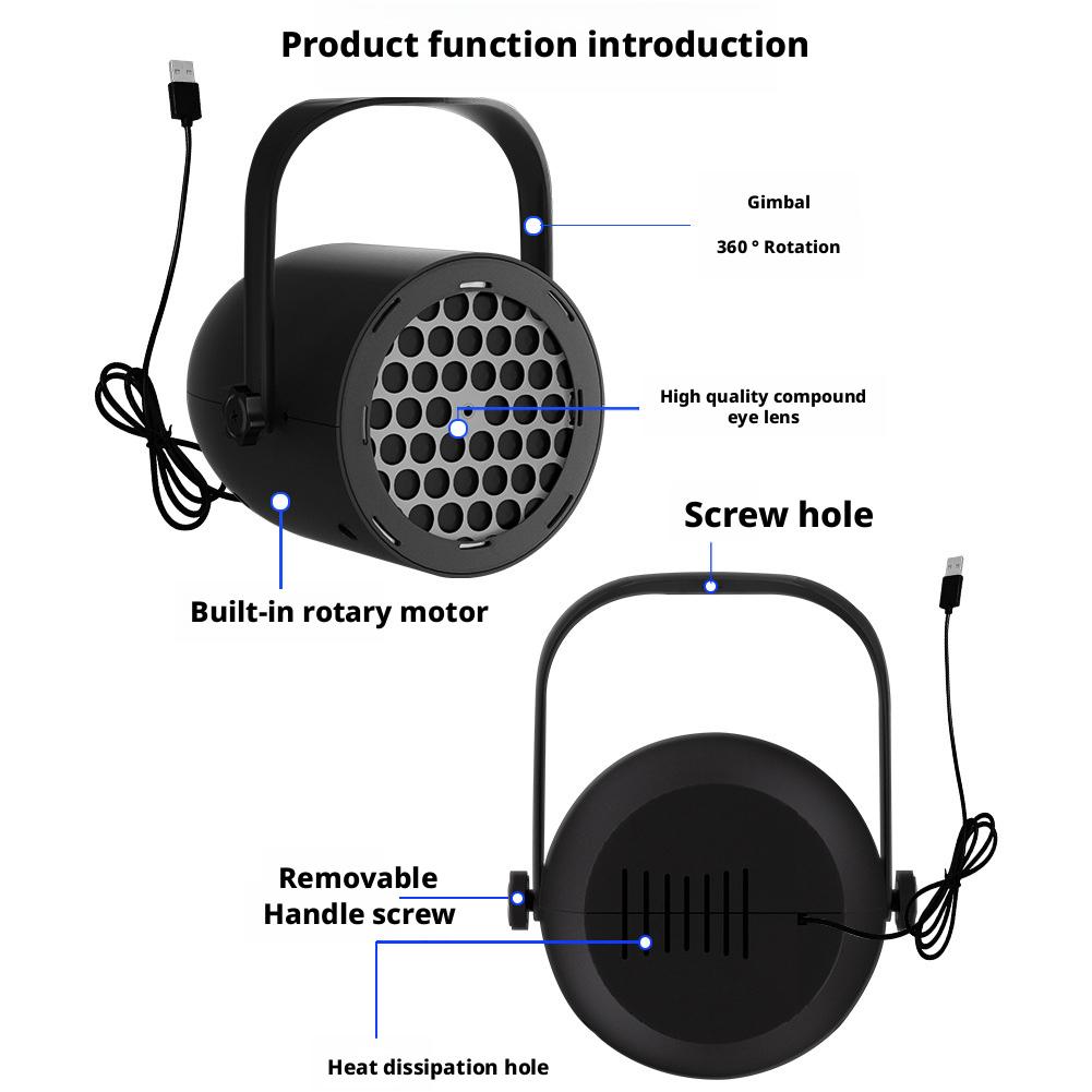 Schneeflocken Weihnachts Projektor, USB-betriebene rotierende Weihnachts Muster LED Bühnenlichter, Außen Nachtbeleuchtung Festival Deko