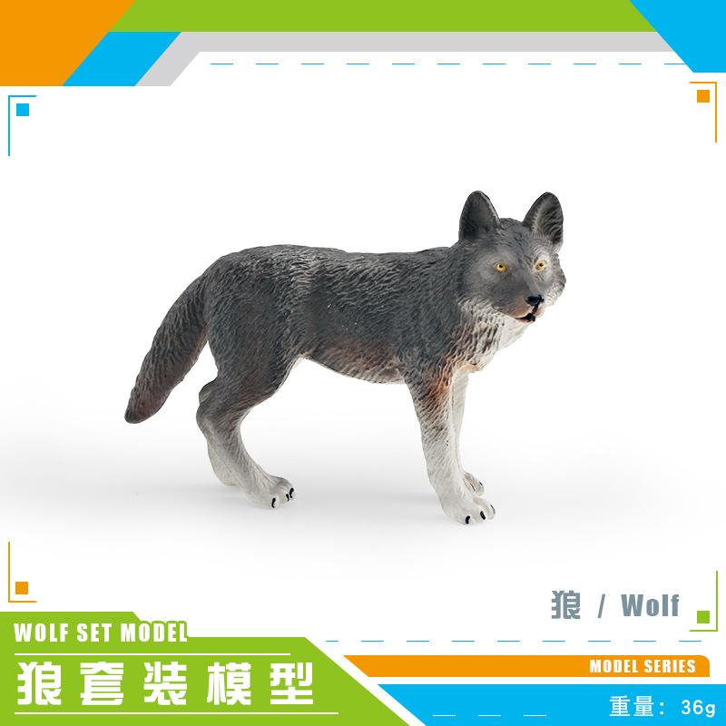 Simulare Lumea Animalelor Lup Gâfâitor Lup Mic Cenușiu Lup Arctic Model Cognitiv pentru Copii Ornament Static Jucărie