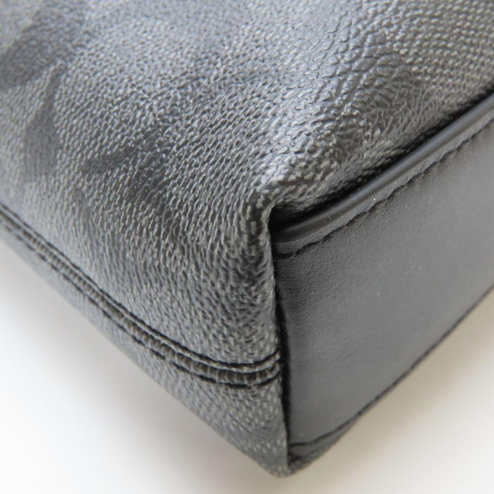 Used COACH Shoulder Bag 4010 Signature PVC/leather Black Dark Gray Casual