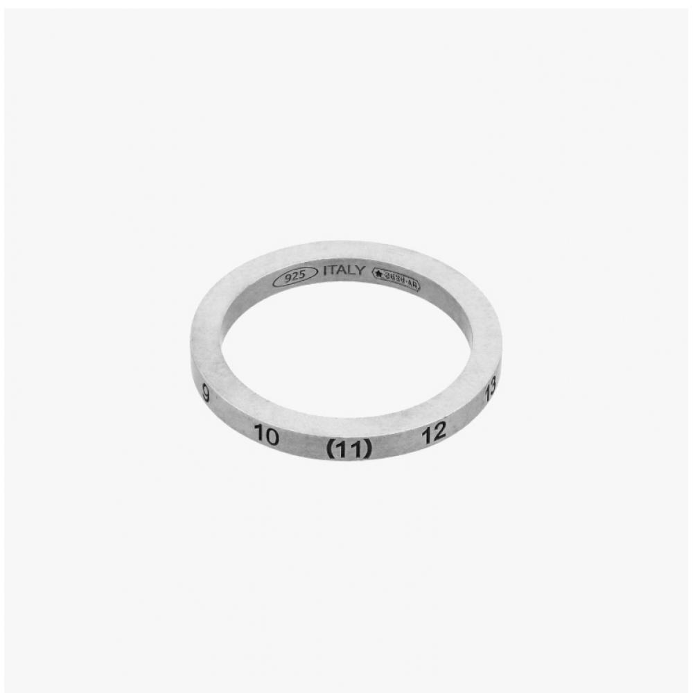 Maison Margiela Engraving NumbeRing Logo 2mm Silver Ring Si8uq0002 Sv0129