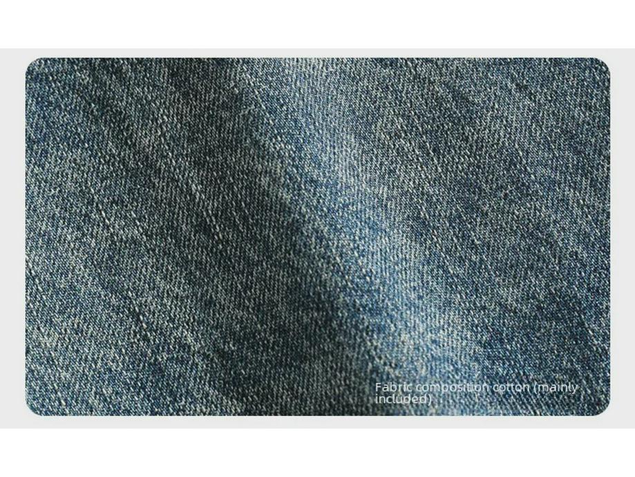 Men's Retro Patchwork Workwear Jeans: Korean Style, Loose Fit, Harem Straight Pants for Autumn and Winter