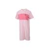 Logo Patchwork Striped Casual Sports Comfortable Breathable Pullover Round Neck Short Sleeve Dress Women Dress Pink 596007-17